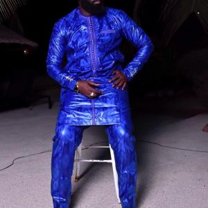 Bazin riche Guinée bleu pour homme