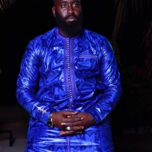 Bazin riche bleu pour homme