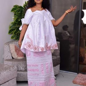 Bazin pour femme blanc